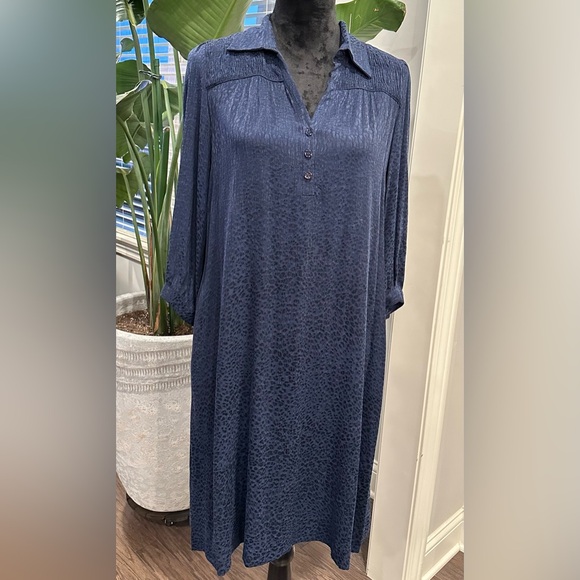 ✨NWT✨ Gerard Darel Blue & Black Cheetah Print Janelle Dress Size 36 (US Size 4) - Picture 2 of 16